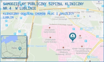 KLINICZNY ODDZIAŁ CHORÓB PŁUC I GRUŹLICY - UNIWERSYTECKI SZPITAL KLINICZNY NR 4 W LUBLINIE - DR. K. JACZEWSKIEGO 8,  LUBLIN