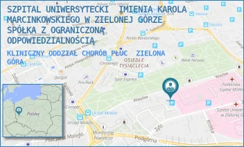KLINICZNY ODDZIAŁ CHORÓB PŁUC - SZPITAL UNIWERSYTECKI IMIENIA KAROLA MARCINKOWSKIEGO W ZIELONEJ GÓRZE SPÓŁKA Z OGRANICZONĄ ODPOWIEDZIALNOŚCIĄ - UL. ZYTY 26, ZIELONA GÓRA