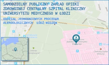 ODDZIAŁ JEDNODNIOWYCH PROCEDUR ALERGOLOGICZNYCH - SAMODZIELNY PUBLICZNY ZAKŁAD OPIEKI ZDROWOTNEJ CENTRALNY SZPITAL KLINICZNY UNIWERSYTETU MEDYCZNEGO W ŁODZI - UL. POMORSKA 251,  ŁÓDŹ-WIDZEW