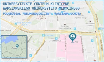 PODODDZIAŁ PNEUMONOLOGICZNY - UNIWERSYTECKIE CENTRUM KLINICZNE WARSZAWSKIEGO UNIWERSYTETU MEDYCZNEGO - STEFANA BANACHA 1A,  WARSZAWA OCHOTA