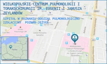 SZPITAL W POZNANIU ODDZIAŁ PULMONOLOGICZNO - IZOLACYJNY - WIELKOPOLSKIE CENTRUM PULMONOLOGII I TORAKOCHIRURGII IM. EUGENII I JANUSZA ZEYLANDÓW - SZAMARZEWSKIEGO 62, POZNAŃ-JEŻYCE